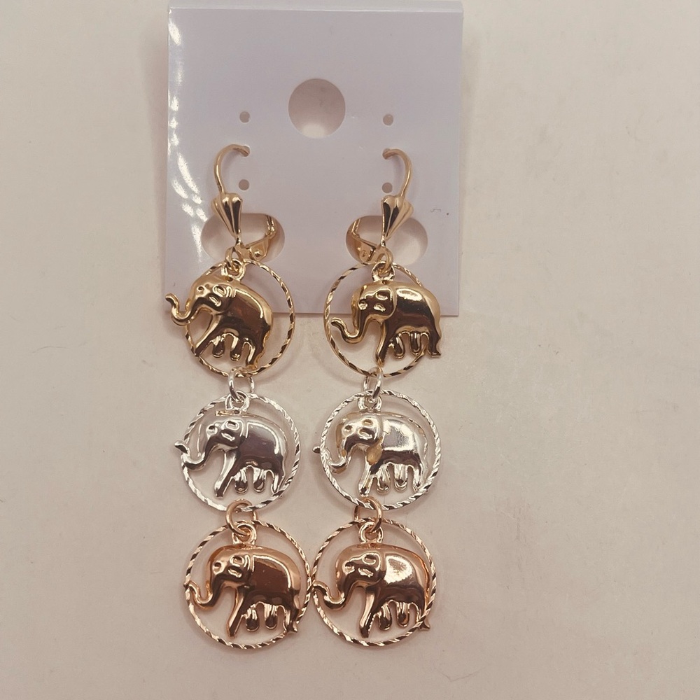 18K Gold filled earrings for women elephant design